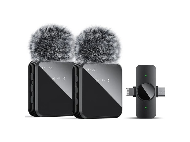 &u++ MICROFONO INALAMBRICO CORBATERO DOBLE CON CANCELACION (7382A)